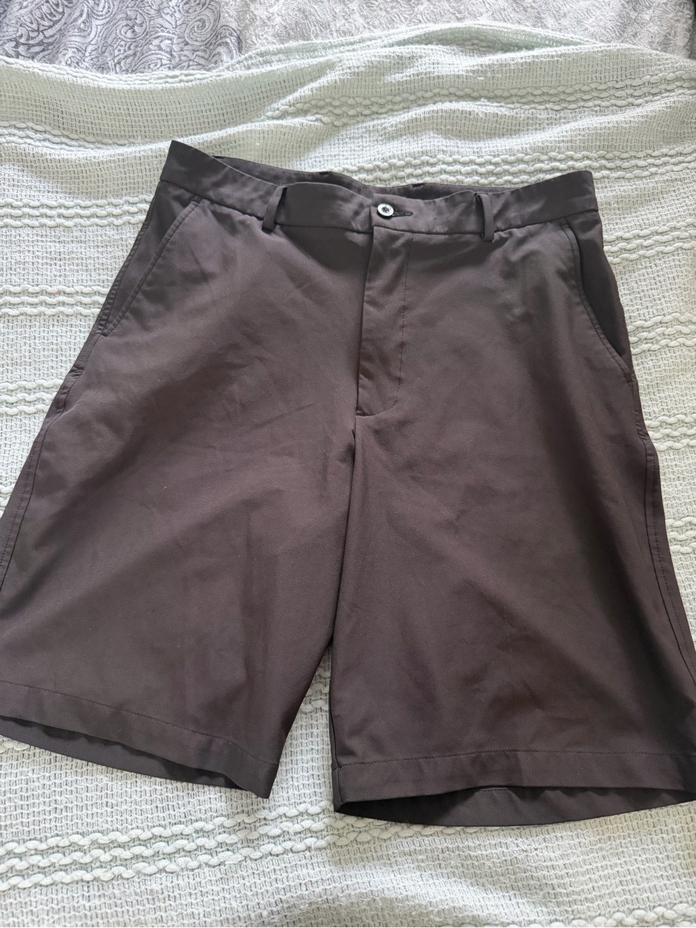 Men's Flat Front Brown Shorts – Tailored Everyday Comfort